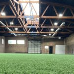 dog's eye view of 8700 sq ft of turf